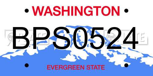 BPS0524 Washington License Plate
