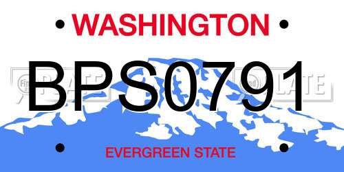 BPS0791 Washington License Plate