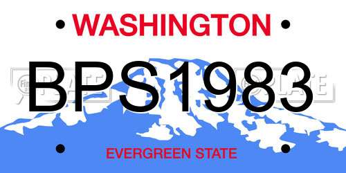 BPS1983 Washington License Plate