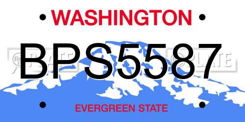 BPS5587 Washington License Plate