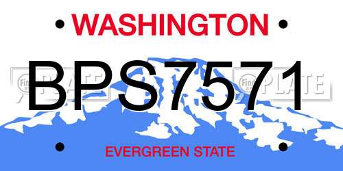 BPS7571 Washington License Plate
