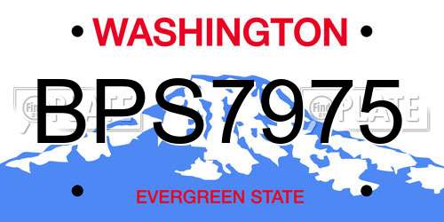 BPS7975 Washington License Plate