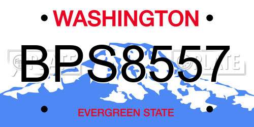 BPS8557 Washington License Plate