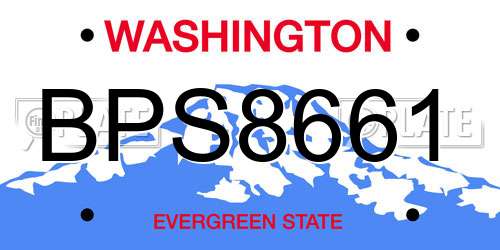 BPS8661 Washington License Plate