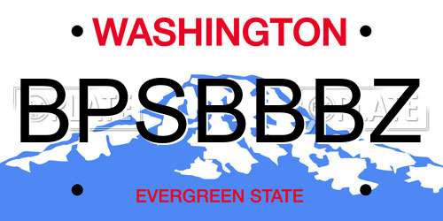 BPSBBBZ Washington License Plate