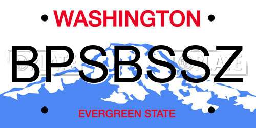 BPSBSSZ Washington License Plate
