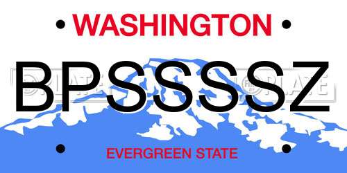BPSSSSZ Washington License Plate
