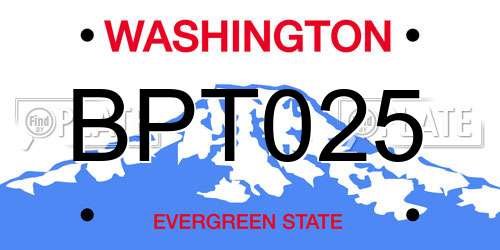 BPT025 Washington License Plate