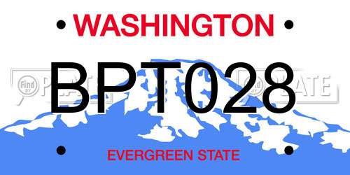 BPT028 Washington License Plate