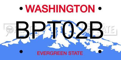 BPT02B Washington License Plate