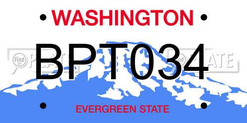 BPT034 Washington License Plate