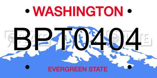 BPT0404 Washington License Plate
