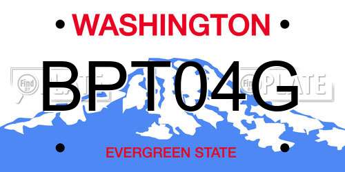 BPT04G Washington License Plate