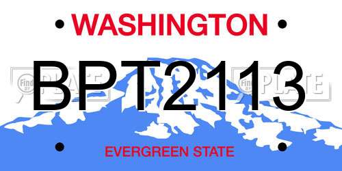 BPT2113 Washington License Plate