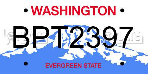 BPT2397 Washington License Plate