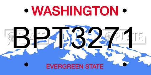 BPT3271 Washington License Plate