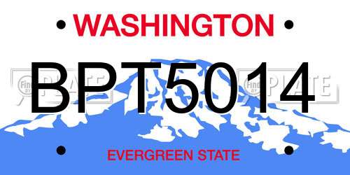 BPT5014 Washington License Plate
