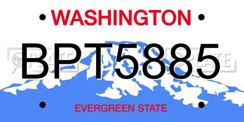 BPT5885 Washington License Plate