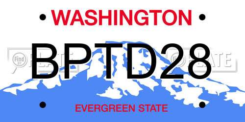 BPTD28 Washington License Plate