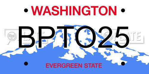 BPTO25 Washington License Plate