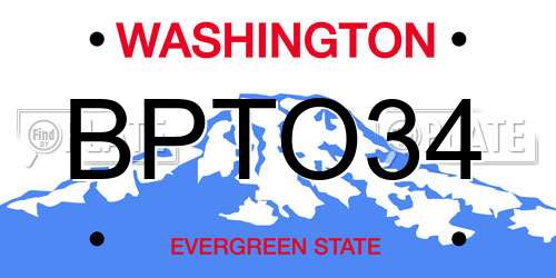 BPTO34 Washington License Plate