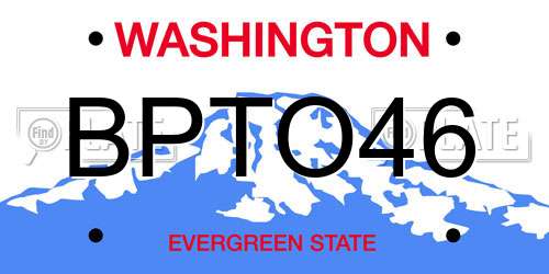 BPTO46 Washington License Plate