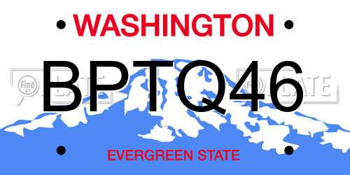 BPTQ46 Washington License Plate