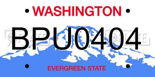BPU0404 Washington License Plate