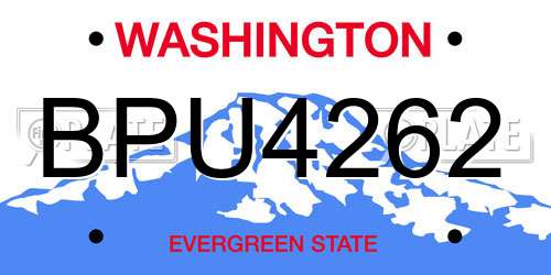 BPU4262 Washington License Plate