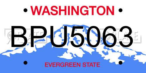 BPU5063 Washington License Plate