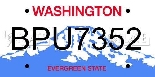 BPU7352 Washington License Plate