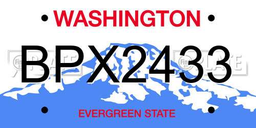 BPX2433 Washington License Plate