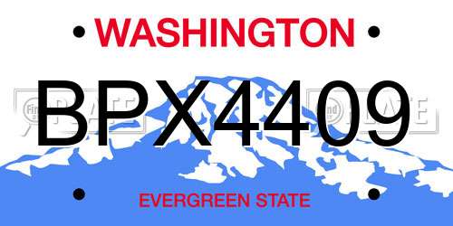 BPX4409 Washington License Plate