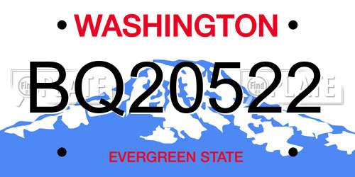 BQ20522 Washington License Plate
