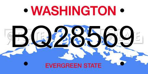 BQ28569 Washington License Plate