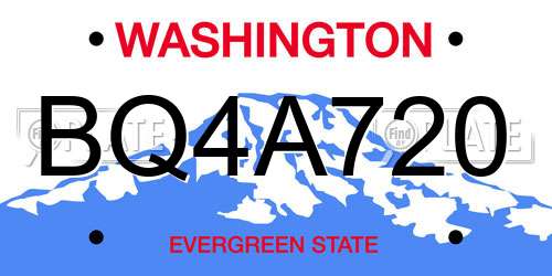 BQ4A720 Washington License Plate