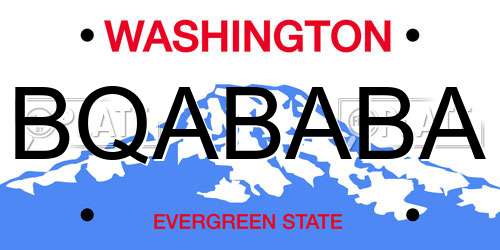 BQABABA Washington License Plate