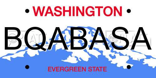 BQABASA Washington License Plate