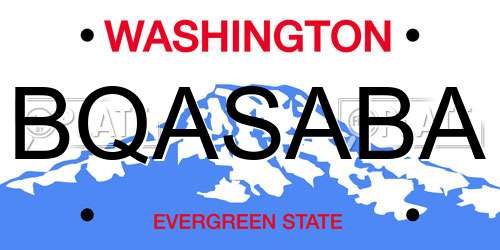 BQASABA Washington License Plate