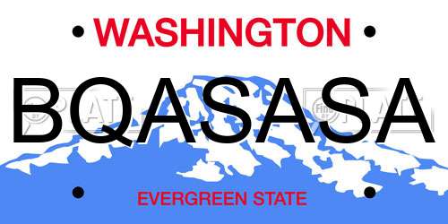 BQASASA Washington License Plate