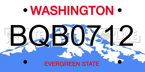 BQB0712 Washington License Plate