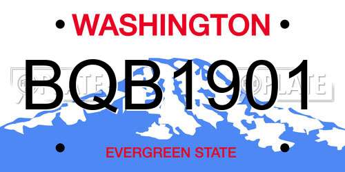 BQB1901 Washington License Plate