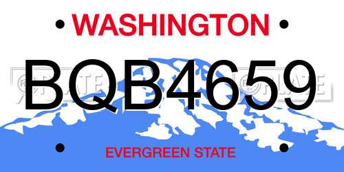 BQB4659 Washington License Plate