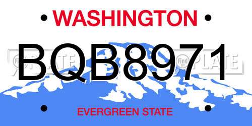 BQB8971 Washington License Plate