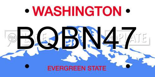 BQBN47 Washington License Plate