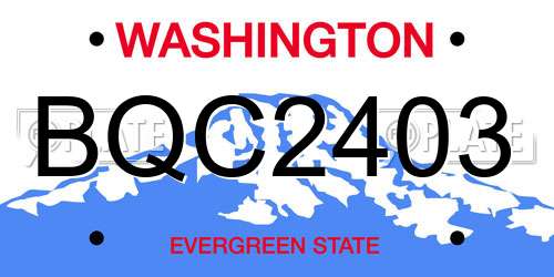 BQC2403 Washington License Plate