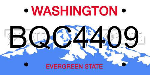BQC4409 Washington License Plate