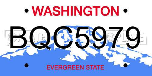 BQC5979 Washington License Plate
