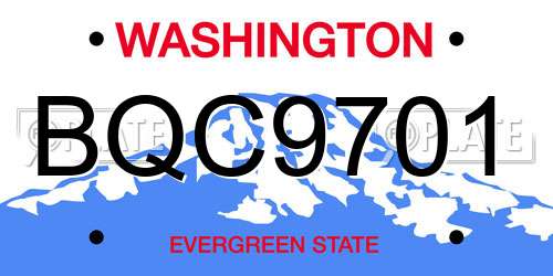 BQC9701 Washington License Plate
