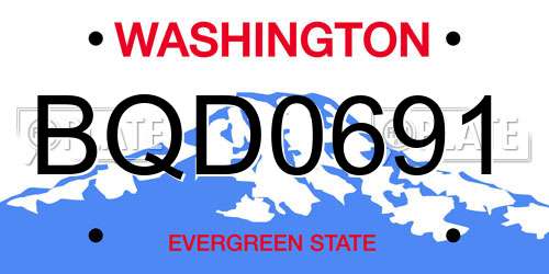 BQD0691 Washington License Plate